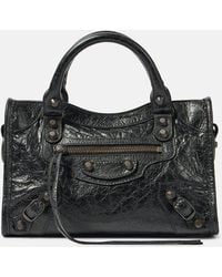 Balenciaga - Le City Mini Textured-Leather Bag - Lyst