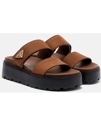 Prada - Mules A Plateforme En Cuir - Lyst