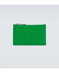 Bottega Veneta Intrecciato Leather Cardholder - Green