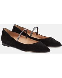 Gianvito Rossi - Ballerines En Daim A Ornements - Lyst