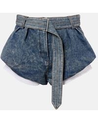 Magda Butrym - Belted Denim Shorts - Lyst