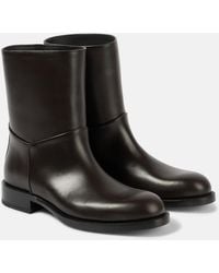 The Row - Nobilis Leather Ankle Boots - Lyst