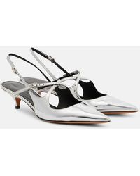 Proenza Schouler - Slash 40 Mirrored Leather Slingback Pumps - Lyst