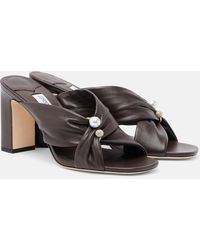 Jimmy Choo - Rafi Embellished Leather Mules - Lyst