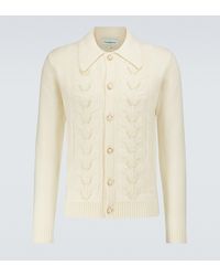 CASABLANCA Embellished Wool Cardigan - White