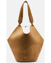KHAITE - Lotus Small Suede Tote Bag - Lyst