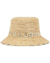 Rabanne - Embellished Raffia Bucket Hat - Lyst