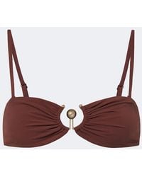 Christopher Esber - Embellished Ruched Bikini Top - Lyst
