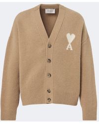 Ami Paris - Cardigan Ami De Cour En Laine Melangee - Lyst