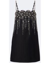 Valentino - Crepe Couture Crystal-Embellished Minidress - Lyst