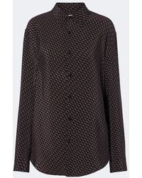 Saint Laurent - Cassandre Printed Silk Shirt - Lyst