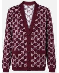 Gucci - Gg Reversible Wool-Blend Jacquard Cardigan - Lyst