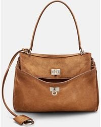 Balenciaga - Rodeo Small Suede Top-Handle Bag - Lyst