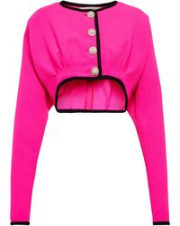 Rodarte Embellished Wool Cropped Jacket - Pink