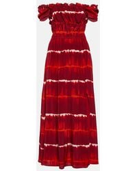Altuzarra - Printed Off-Shoulder Silk Midi Dress - Lyst