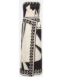 Johanna Ortiz - Printed Strapless Midi Dress - Lyst