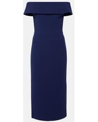 Rebecca Vallance - Amore Off-Shoulder Crepe Midi Dress - Lyst
