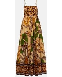 FARM Rio - Vestido Largo Folliage Sketch En Mezcla De Algodon - Lyst