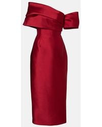 Solace London - Mirla Off-Shoulder Satin Cocktail Dress - Lyst