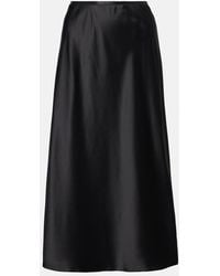 Max Mara - Carnet Silk Satin Midi Skirt - Lyst