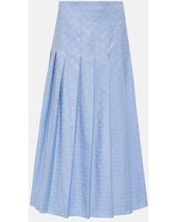 Gucci - GG Supreme Oxford Cotton Midi Skirt - Lyst