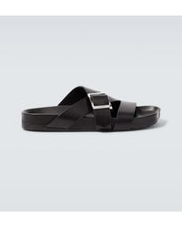 Loewe - Paula's Ibiza Ease Buckle Leather Sandals - Lyst