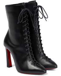 Christian Louboutin Anjel 100 Leather Boots - Black