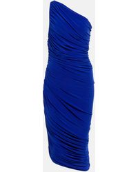 Norma Kamali - One Shoulder Blue Dress - Lyst