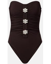 Karla Colletto - Maya Embellished Bandeau Swimsuit - Lyst