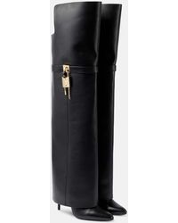 Givenchy - Shark Lock Stiletto Over-the-knee Boots In Leather - Lyst