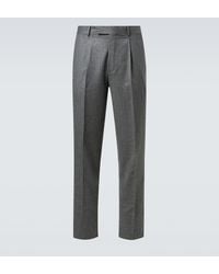 ZEGNA - Wool Flannel Straight Pants - Lyst