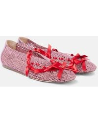 Simone Rocha - Bow-Detail Crochet Ballet Flats - Lyst