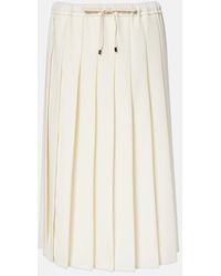 Brunello Cucinelli - Pleated Midi Skirt - Lyst