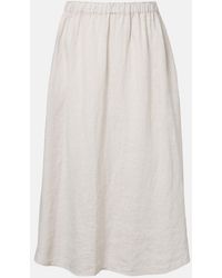 Velvet - Virginia Linen Midi Skirt - Lyst