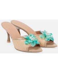 Malone Souliers - Cyd 70 Embellished Leather-Trimmed Mules - Lyst