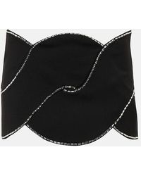 Area - Latticed Embellished Wool Miniskirt - Lyst