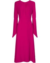 Victoria Beckham Open-back Silk Midi Dress - Pink
