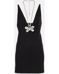 Area - Embellished Rayon-Blend Adjustable Minidress - Lyst