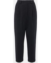 Brunello Cucinelli - Pleated Cotton-Blend Jersey Sweatpants - Lyst