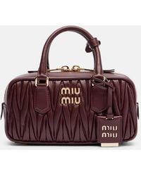 Miu Miu - Arcadie Matelasse Leather Tote Bag - Lyst