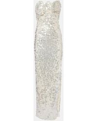 Christopher Esber - Abito Lungo Opaline Con Pailettes - Lyst