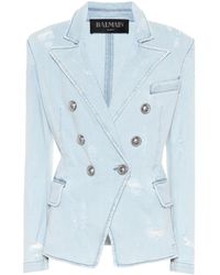 Balmain Blazer de jeans - Azul