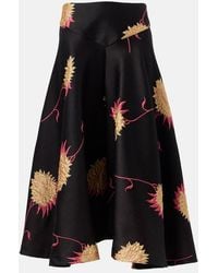 La DoubleJ - Milano Jacquard Satin Midi Skirt - Lyst