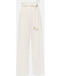 Loro Piana - Tristin Checked Cotton-blend Wide-leg Pants - Lyst