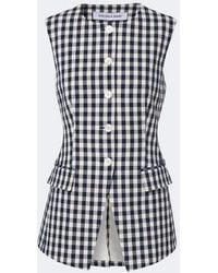 Veronica Beard - Lois Gingham Cotton Vest - Lyst
