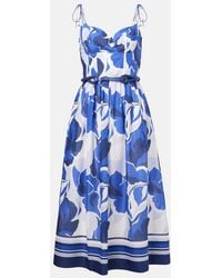 Rebecca Vallance - Paros Floral Cotton Midi Dress - Lyst