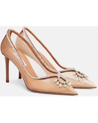 Aquazzura - Seduction 85 Embellished Mesh Pumps - Lyst