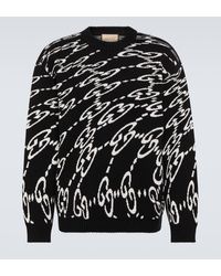 Gucci - GG Jacquard Cotton Pique Sweater - Lyst