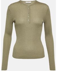 Vince - Top Henley in cashmere e seta - Lyst