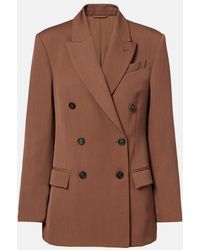 Brunello Cucinelli - Double-Breasted Wool-Blend Blazer - Lyst